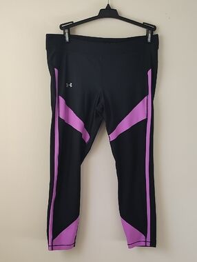 Under Armour Black Leggings with Pink Panel Accents